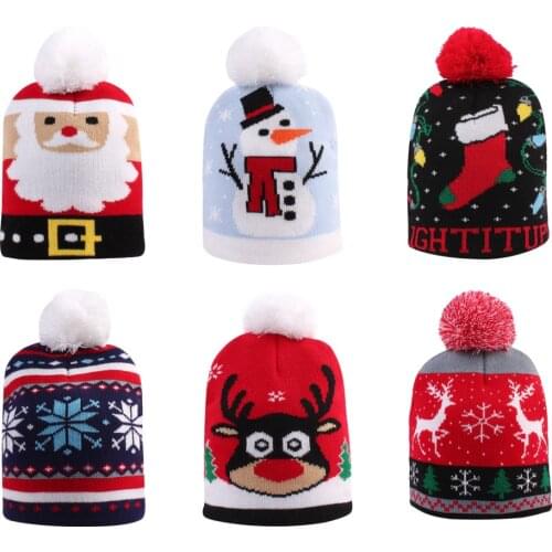 Baby Kids hats Knitted hat For Boys Girls Solid Color Cute Elf Ear Protection Cap Thicken Autumn Winter Outdoor Sports