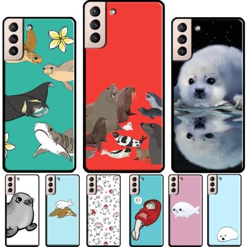 Baby Seals Silicone Case For Samsung Galaxy S21 S20 FE S8 S9 S10 Plus Note 10 9 Note 20 Ultra Coque