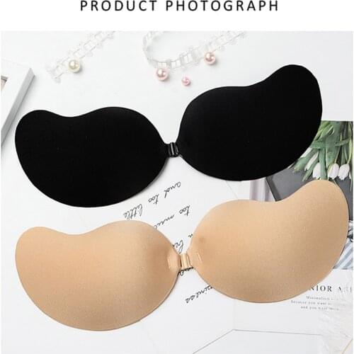 Silicone Sticky Invisible Backless Bra Nipple Cover Underwear Strapless Push Up Bralette Seamless Front Closure Adhesive Bars