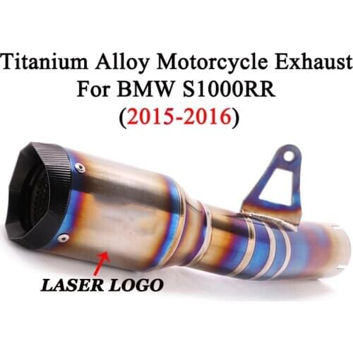 Slip On For BMW S1000RR 2015 2016 Motorcycle Exhaust Escape Modified Carbon Muffler Titanium Alloy Middle Link Pipe Escape Moto