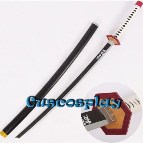 Tomioka Giyuu Cosplay Sword Demon Slayer Kimetsu No Yaiba Cosplay Prop Weapons Wooden Sword Katana for Halloween Christmas Event