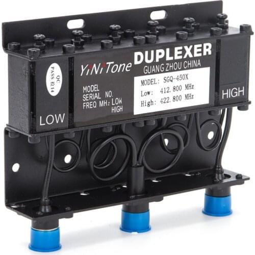 UHF 400-470MHz 10W Duplexer With Pre-Tuned Low Frequency 412.8MHz & High Frequency N Female Connectors For Radio Repeater