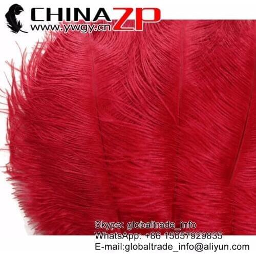 Leading Supplier CHINAZP Factory 30-35cm/12-14inch 100pcs/lot Fantastic Red Decoration Ostrich Plume Feathers