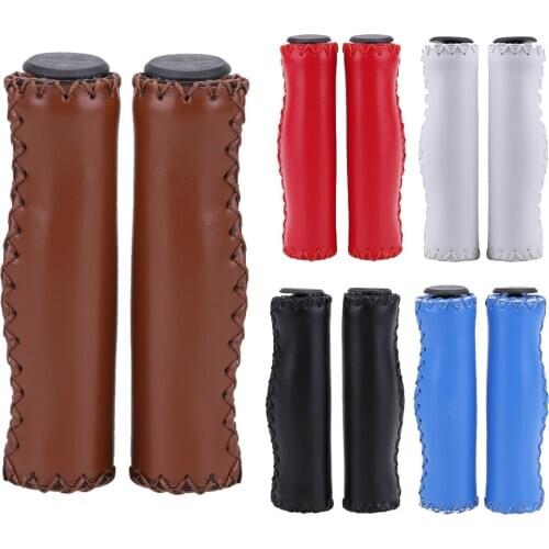 Bicycle Leather Vintage Handlebar Anti-Skid sponge Lining Mountain Bike Bicycle Handlebar Grip Ends for Cycling Bike Accessories