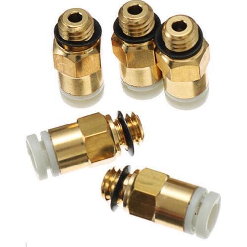 DuoWeiSi 3D Printer Parts 5PCS 3D Printer M6 Thread Nozzle Brass Pneumatic Connector Quick Joint For Remote Extruder