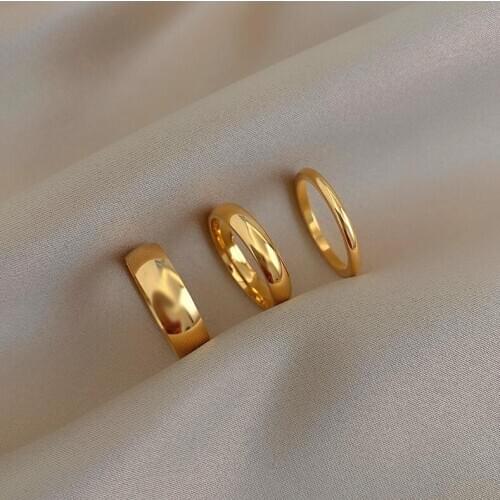 New Titanium Steel Ring Women Gold Tail Ring 2/4/6MM Rings Set Trendy Jewelry Gift Wholesale