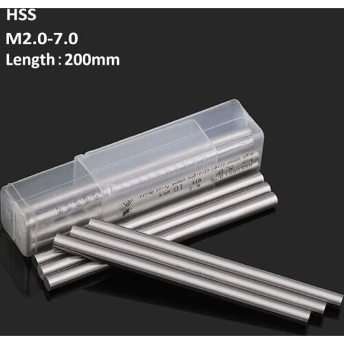 1Pcs M2.0~M7.0 HSS Round Rod Bar Ground Stock Linear Shaft Milling Length 200mm