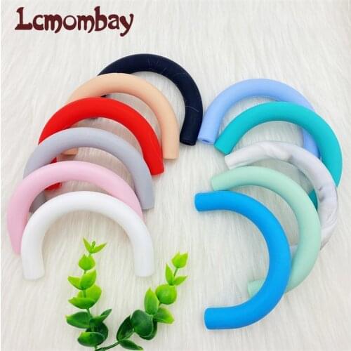 10/20/50PCS Silicone U Tube Pendant Teether Beads DIY Toy Sensory Jewelry Pacifier Chain