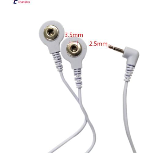 Free shipping 50pcs/lot DC 2.5MM 2 in 1 Head electrode wires /cable for digital device and TENS machine