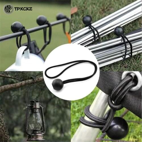 10pcs Hiking Tent Accessories Elastic Rope Ball Bungee Cord Tarp Tie Down Strap