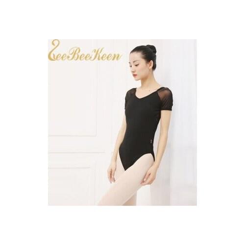 Short Sleeve Ballet Leotards For Women Adult Ballet Leotard Ballerina Mesh Bodysuit Girls Dance Costume Ballet Tainning Clothes