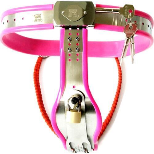 BDSM For Women Stainless Steel chastity pants Fetish Short Y-Type Chastity Belt Bondage Constraint Pants with Lock Belts G7-5-26