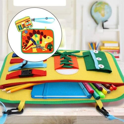 Baby Busy Board Buckle Training Fine Motor Skills Educational Sensory Board For Toddlers Development Activity Sensory Toys