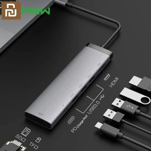 Youpin Miiiw 7 In 1 USB-C Hub Docking Station Adapter With USB-C Power Delivery/4K HDMI HD Output/USB 3.0/SD/TF Card Reader