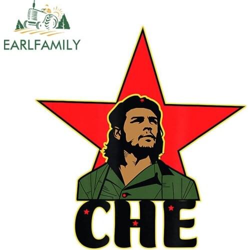 EARLFAMILY 13cm x 11.9cm for Che Guevara Warning Waterproof Decal Funny Car Stickers Surfboard Bumper Graffiti JDM Car Styling