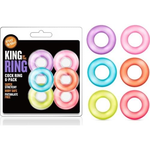 6 Pcs/set Silicone Penile Ring for Man,Penile Ring Delay Ring Grade Erection Enhancing Soft Silicone Penile Rings Sex Toy