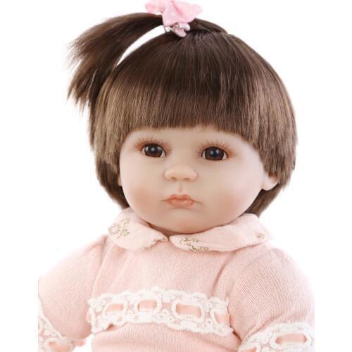 18" Reborn girl toy dolls soft silicone dolls reborn for child gift play house toys gift bebe alive bonecas reorn menina