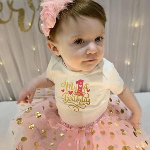 Baby Summer Girl Dress First 1st Birthday Cake Smash Outfits Clothing 2pcs Sets Romper Tutu Infant Baby Girls Suits