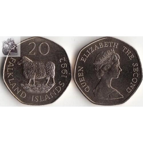 Falkland Islands 20 Peso America Coins Decor New Original Coin UNC Commemorative Edition 100% Real