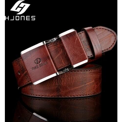 HJones 2021 Men Leather Belt Business Genuine Belt Fashion Style Cowskin Feel Anti-wrinkle Premium Quality Belt L3