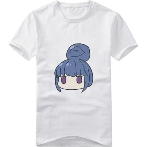 Room Camp Anime Kagamihara Nadeshiko Oogaki Chiaki Shima Rin Cos T-shirt Short Sleeve O-Neck tshirt Unisex Summer Shirt