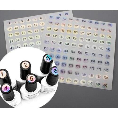 100% New Round Waterproof Nail Number Sticker Digital Label Self-adhesive Number Sticker Gel Polishing Mark Manicure Tool