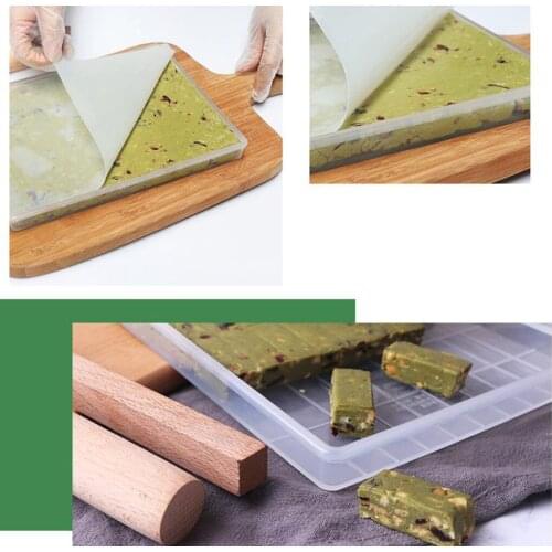 Cake Decoration Plastic Mold Nougat Tray Mat Pastry Tools Wood Rolling Pin