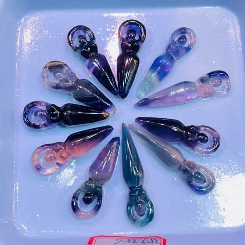 Natural Fluorite Mineral Goddess Statue Crystal Figurines Pendant Crafts For Gifts