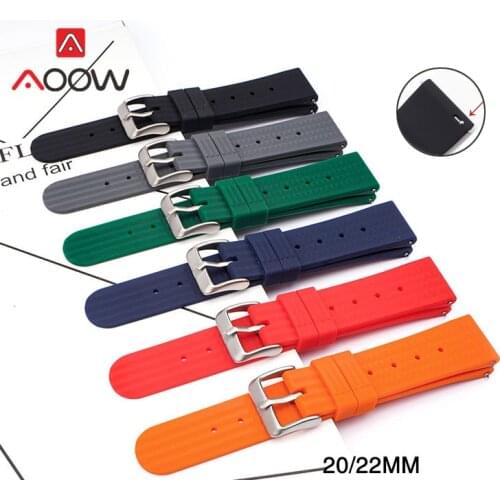 20mm 22mm Silicone Sport Strap Diving Waterproof Men Rubber Replacement Bracelet Band Watch Accessories for Seiko 007 with Pins