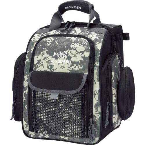 Bassdash FP04 Fishing Tackle Backpack Water Resistant Fishing Bag with Rod/Water Bottle Holder for Outdoor Fishing Camping