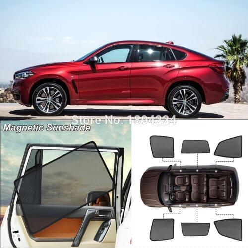 Car Full Side Windows Magnetic Sun Shade UV Protection Ray Blocking Mesh Visor For BMW X6 2015