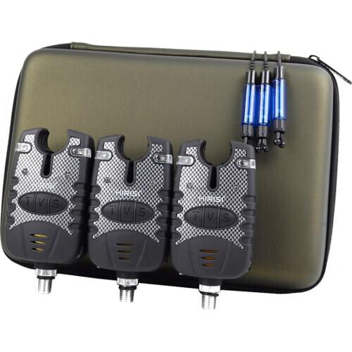 Carp Fishing Bite Alarm & Illuminated Swinger Set Water Resistant Night Light Fishing Tool Fishing Box Tools Box