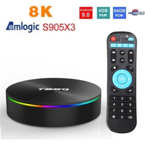 T95q 4gb 64gb 32gb android 9.0 caixa de tv 4k media player ddr3 amlogic s905x3 quad core 2.4g & 5ghz bt4.0 100m h.265 caixa de