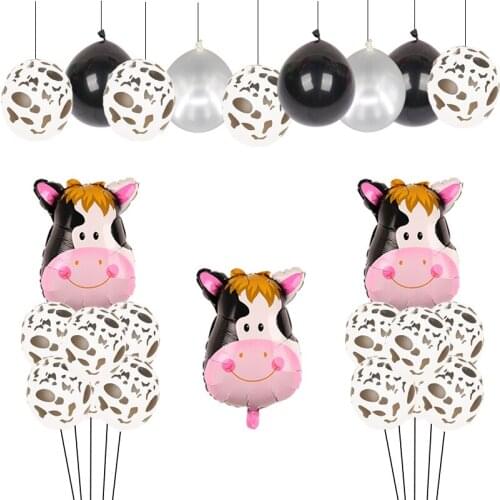 Jungle Animal Zebra Cow Air Helium Balloon Kids Safari Birthday Party Decor Zoo Theme Supplies 32inch Number ball