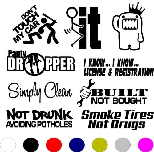 For 1Set JDM CAR STICKER DECAL VINYL 9 PACK LOT *FREE SHIP* EURO FUNNY TUNER BOOST LOW Car Styling