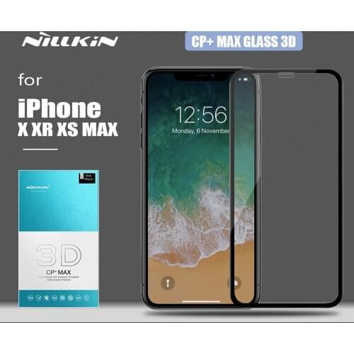 Nillkin for iPhone X XR XS MAX Glass CP+ Max 3D Full Cover Tempered Glass Safety Protective Screen Protector for iPhone XS MAX
