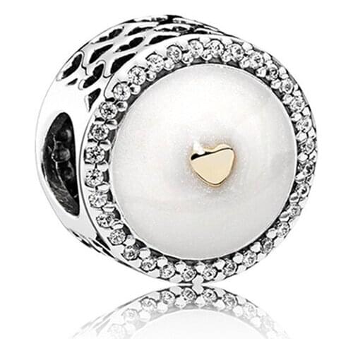 Authentic 925 Sterling Silver Bead Precious Heart Charm Fit Fashion Women Pandora Bracelet Bangle Gift DIY Jewelry