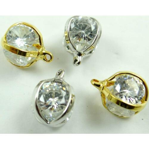 New Arrival Crystal Rhinestone Pendant Women Fashion Silver Color round Clavicle Necklace Diy Charm Necklace Women Jewelry 10PC