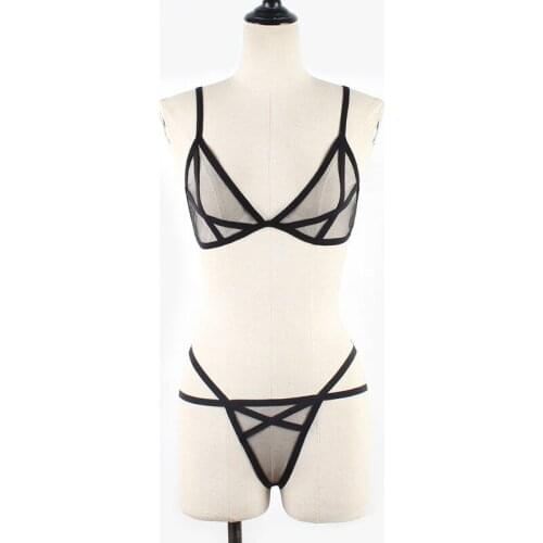 Womens Sexy Lace Lingerie Set Brief Sets Lenceria Sensual Mujer Bras Plus Size See Through Underwear Sleepwear Nightwear