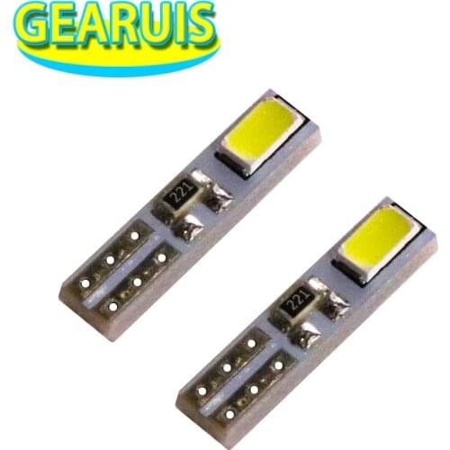 100pcs T5 2 SMD 5630 W3W Led 74 73 Wedge 12v 5730 2SMD Instrument Cluster Led Panel Speedometer Lamp Bulb Gauge Dash Light White