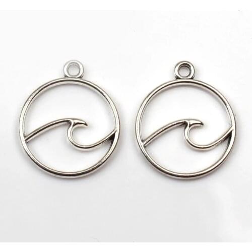 30 Pieces Of Wavy 23*20 Mm Tibetan Silver-Plated Pendant Antique Jewelry Making Diy Handmade Crafts