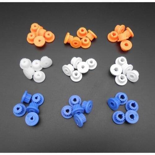 500Pc 16T D-Shape MXL Main Shaft Gear Plastic POM 16 Teeth T=16 Aperture 3MM 4MM 5MM D Hole For D-Shaft D-Axis Orange White Blue