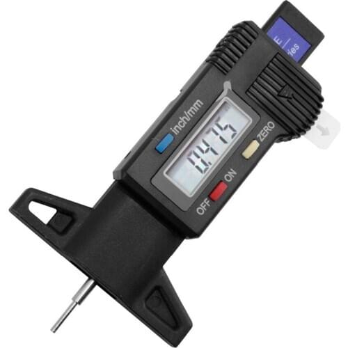ABS Digital Tire Tread Depth Gauge Meter Measurer 0-25.4mm 0-1 Inch With Batteries High Accuracy