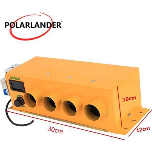 Car Heater Warmer Portable 500W-2000W 12V/24V Vehicle-mounted Electric Heater Adjustable Wind Speed 4 Holes Universal Machine