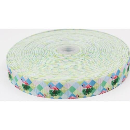 E360 Flamingo Grosgrain Ribbon Design Customized ​Logo Printed for DIY Hair Bows Earrings Hair Clips Crafts 25-75MM