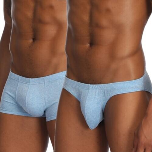 Boxers Mens Soft Cotton Underwear Sexy Low Waist Big U Convex Boxershorts Solid Cueca Underpants Breathable Man Brand Panties