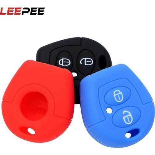 LEEPEE Car Key Case Shell Key Bag Cover Protector Replacement 2 Buttons For Volkswagen Jetta Sagitar Bora Rubber Car-styling