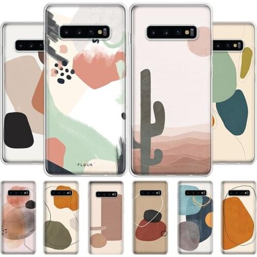 JAMULAR Art Retro Abstract Geometry Phone Case For Samsung Galaxy S20 S10 S21 Ultra Note 10 20 S9 S8 S7 FE Plus Lite Cover Soft