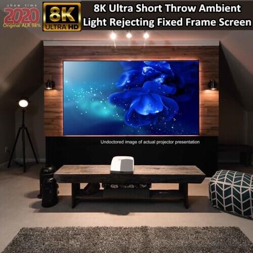 80'' Diagonal 16:9 Ceiling Light Diffusion ALR/CLR Fixed Frame Projection Projector Screen for Ultra short throw projectors