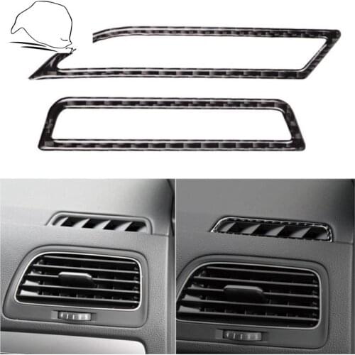 For VW Golf 7 GTI R GTE GTD Mk7 2013-2017 Carbon Fiber Dashboard Air Vent Frame Cover Air Outlet Sticker Trim Car Accessories